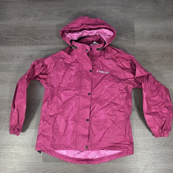 Frogg Toggs Other - Frogg Toggs Womens Large Pink Rain Jacket Ultra Lite Full Zip Hood‎ Coat Majenta